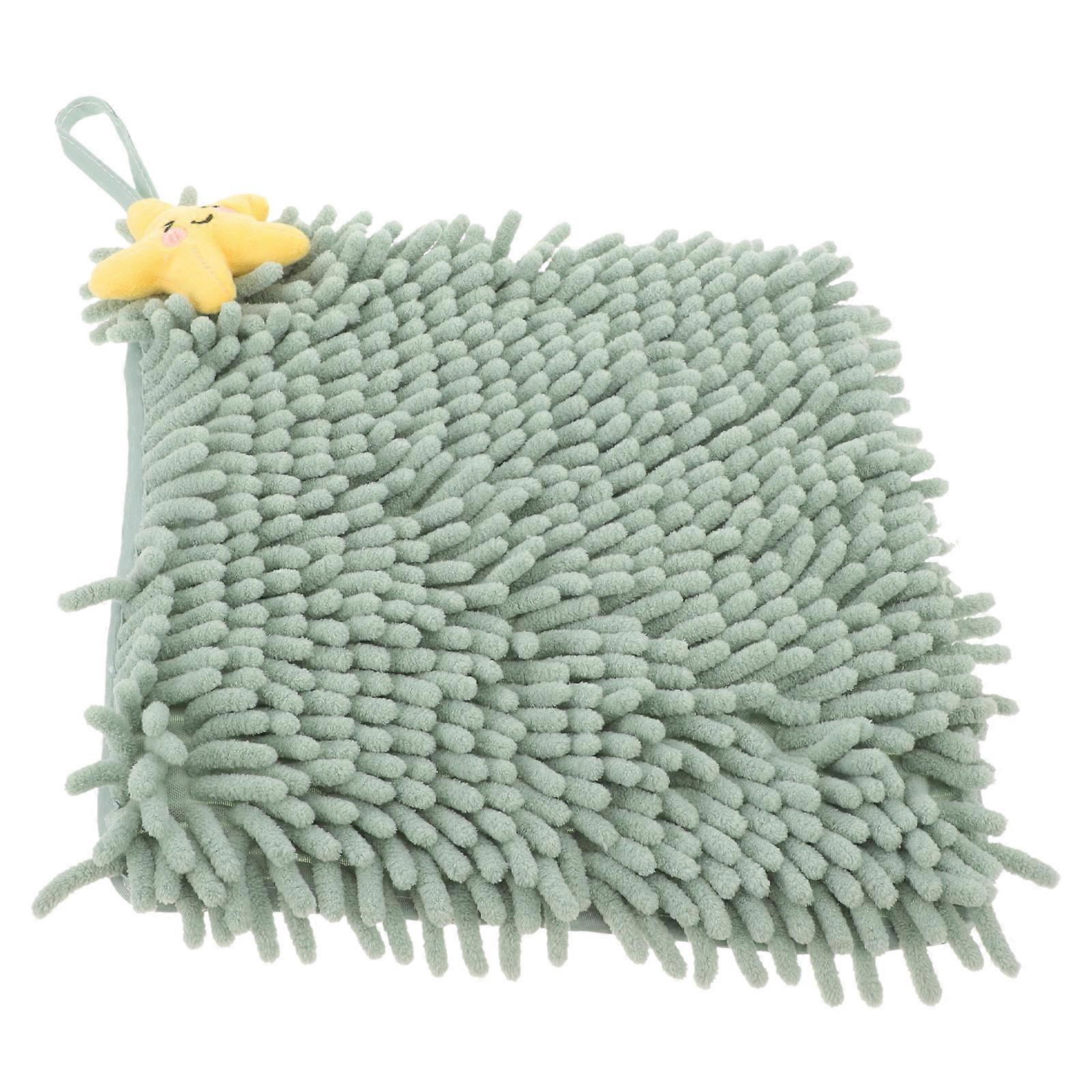 Absorbent Hand Towel 2Pcs Portable Design Rectangular Shape 40X30Cm Olive For School