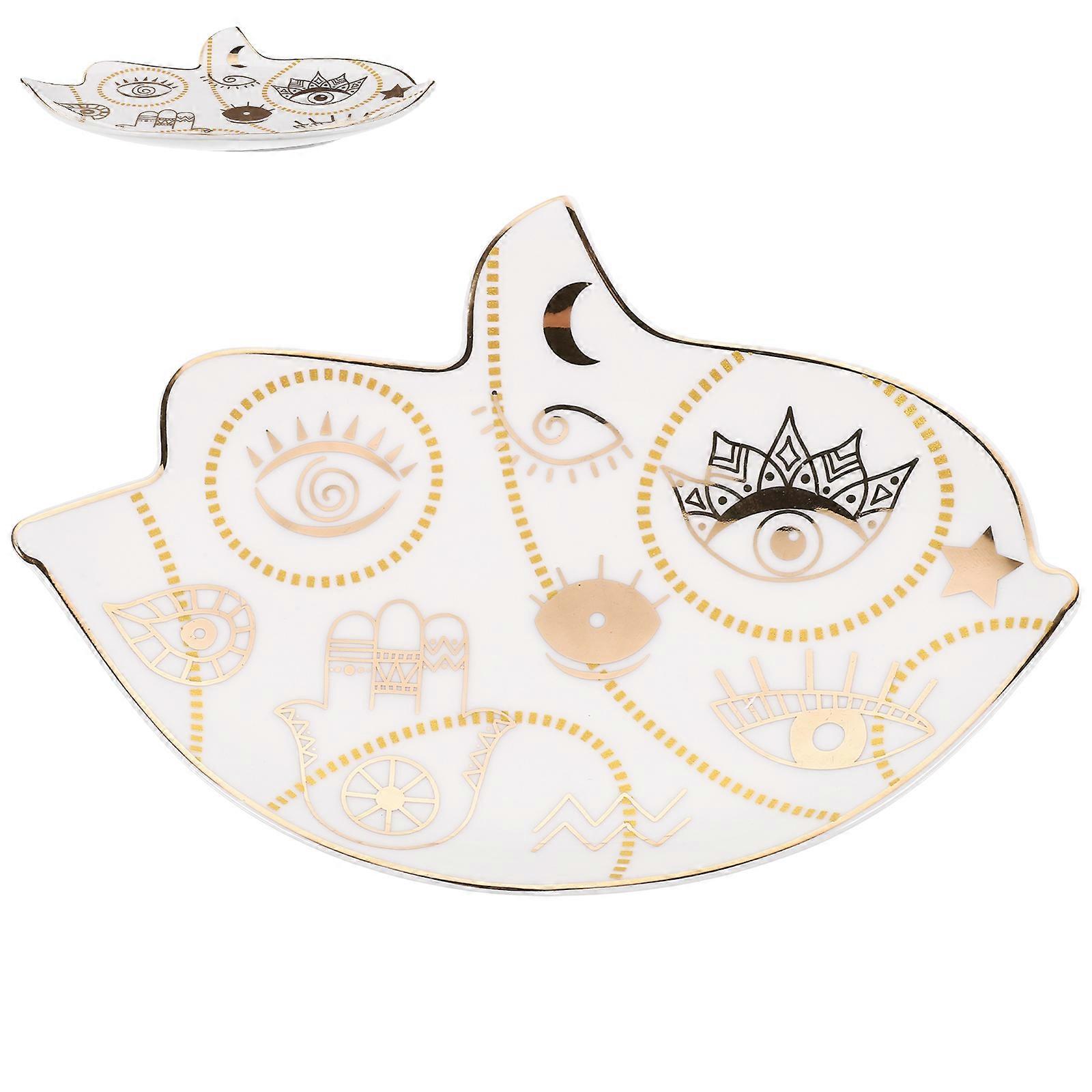 Jewelry Storage Plate Ceramic Ring Dish for Home Use 4Pcs