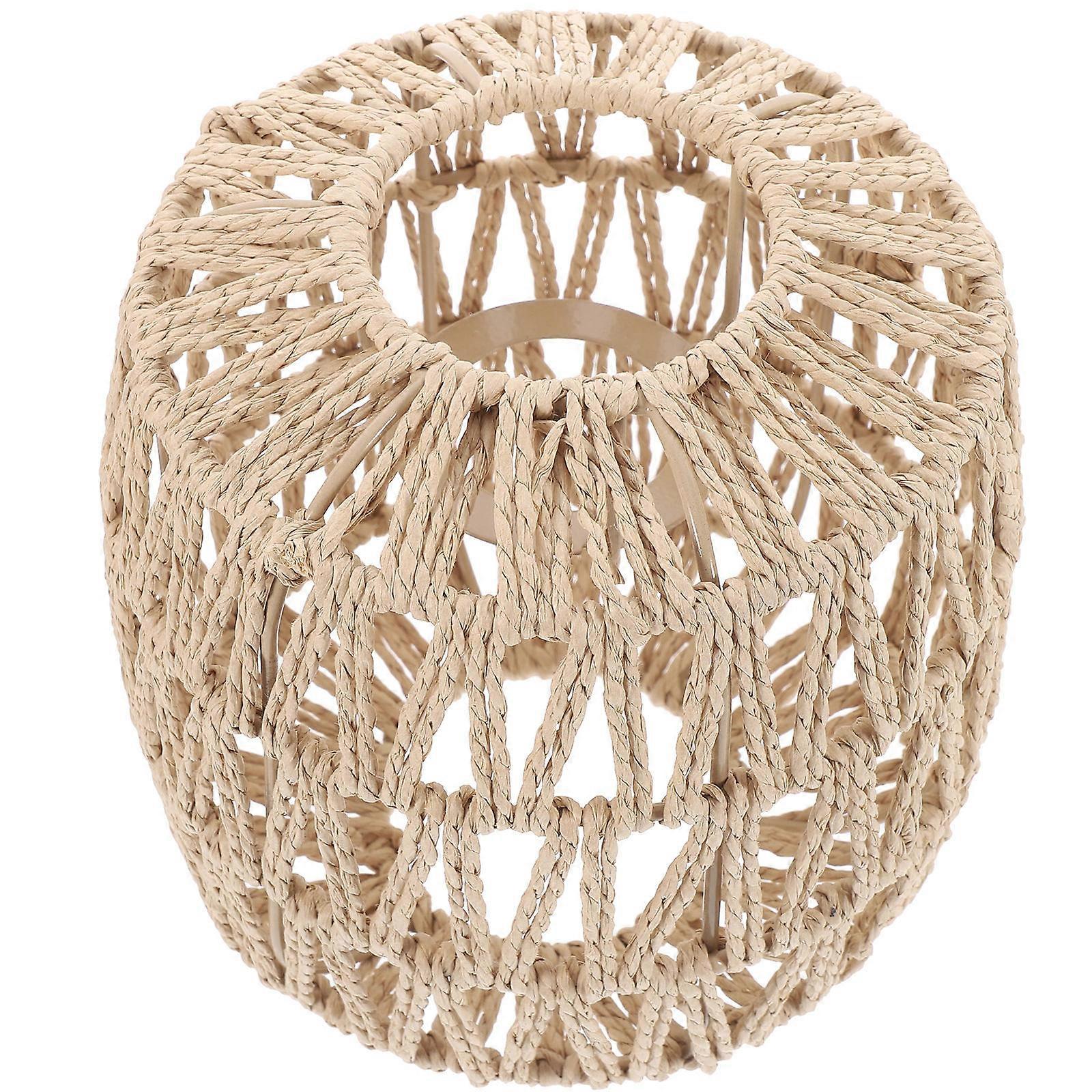 Khaki Woven Lampshade for Ceiling Light Decor 2Pcs Lamp Accessories
