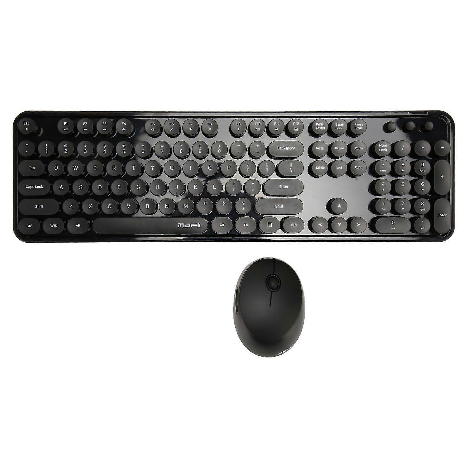 Wireless Keyboard and Mouse Combo 2.4G Wireless Easy Operate Retro Punk Keyboard for Computer PC