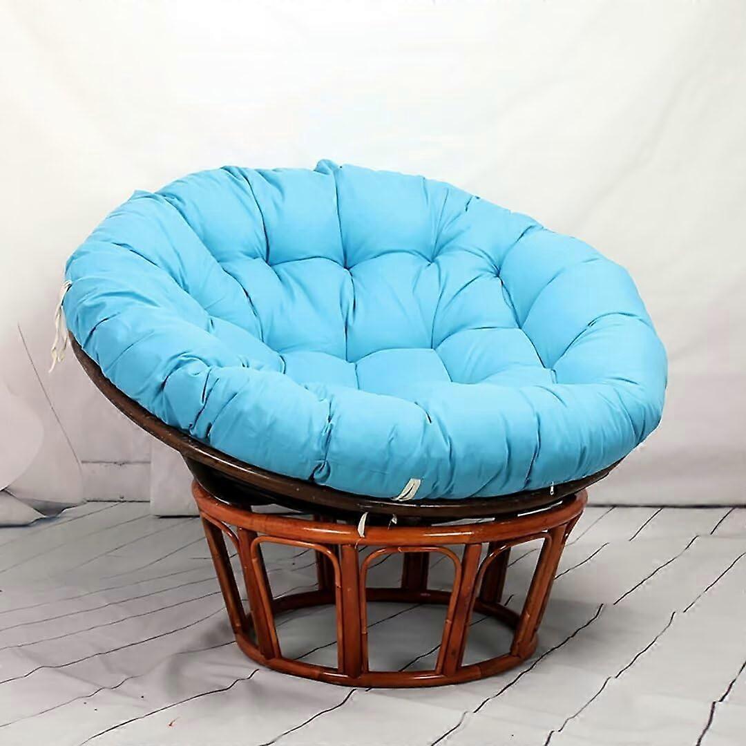 Sky Blue Chair Cushion Overstuffed Round Pad For Rattan Swing Chairs Egg Nest Chairs Outdoor Cloth Seat Cushion 90x90cm