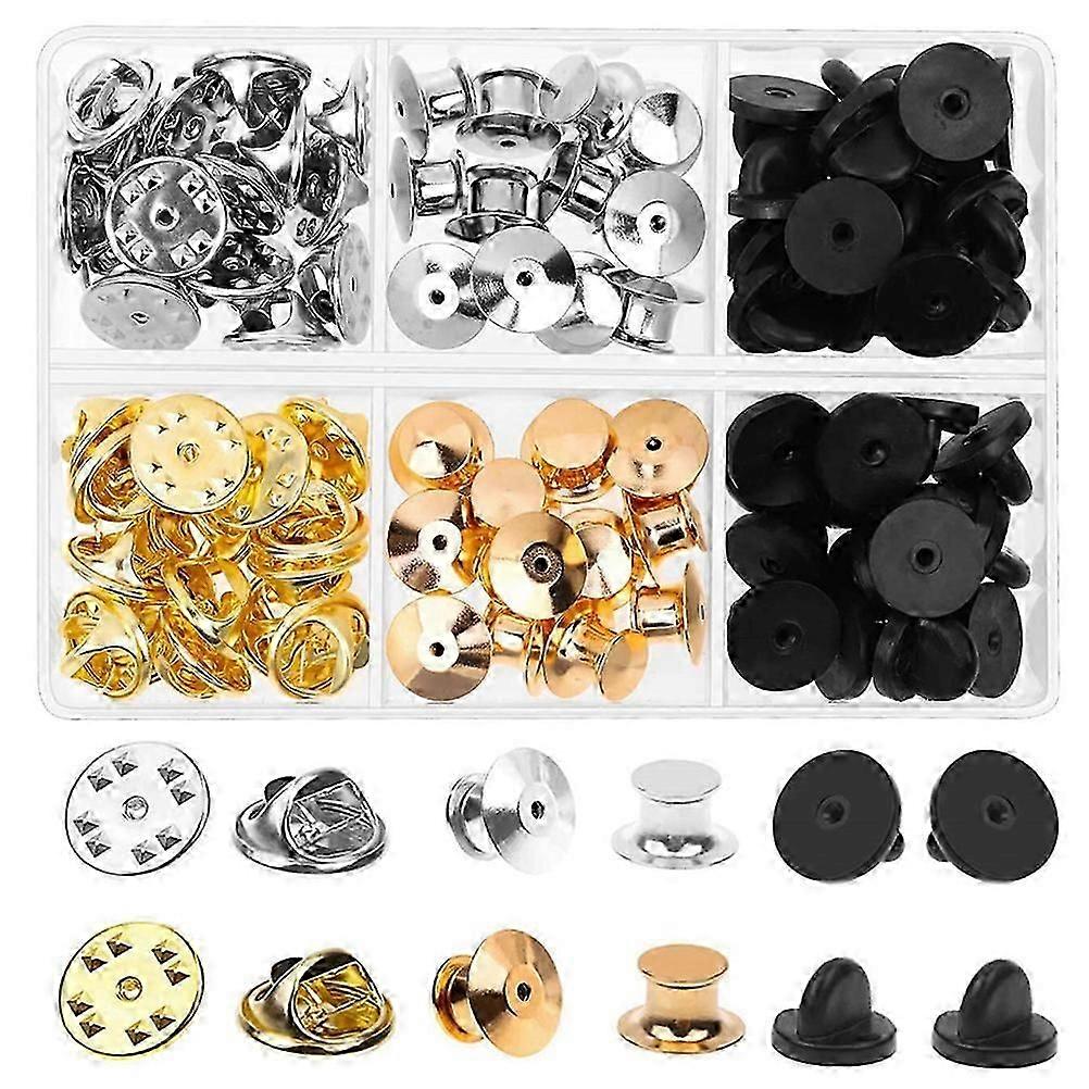 84pcs Rubber Copper Pin Backs Lapel Pin Backs Pin Safety Backs Flat Round Pin Clasp_i*