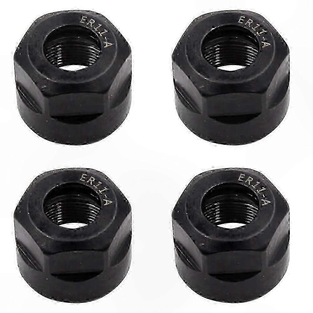 4 Pieces ER11-A Collet Clamping Hex Nuts with M14 Thread for CNC Milling and Lathe Tool Holders
