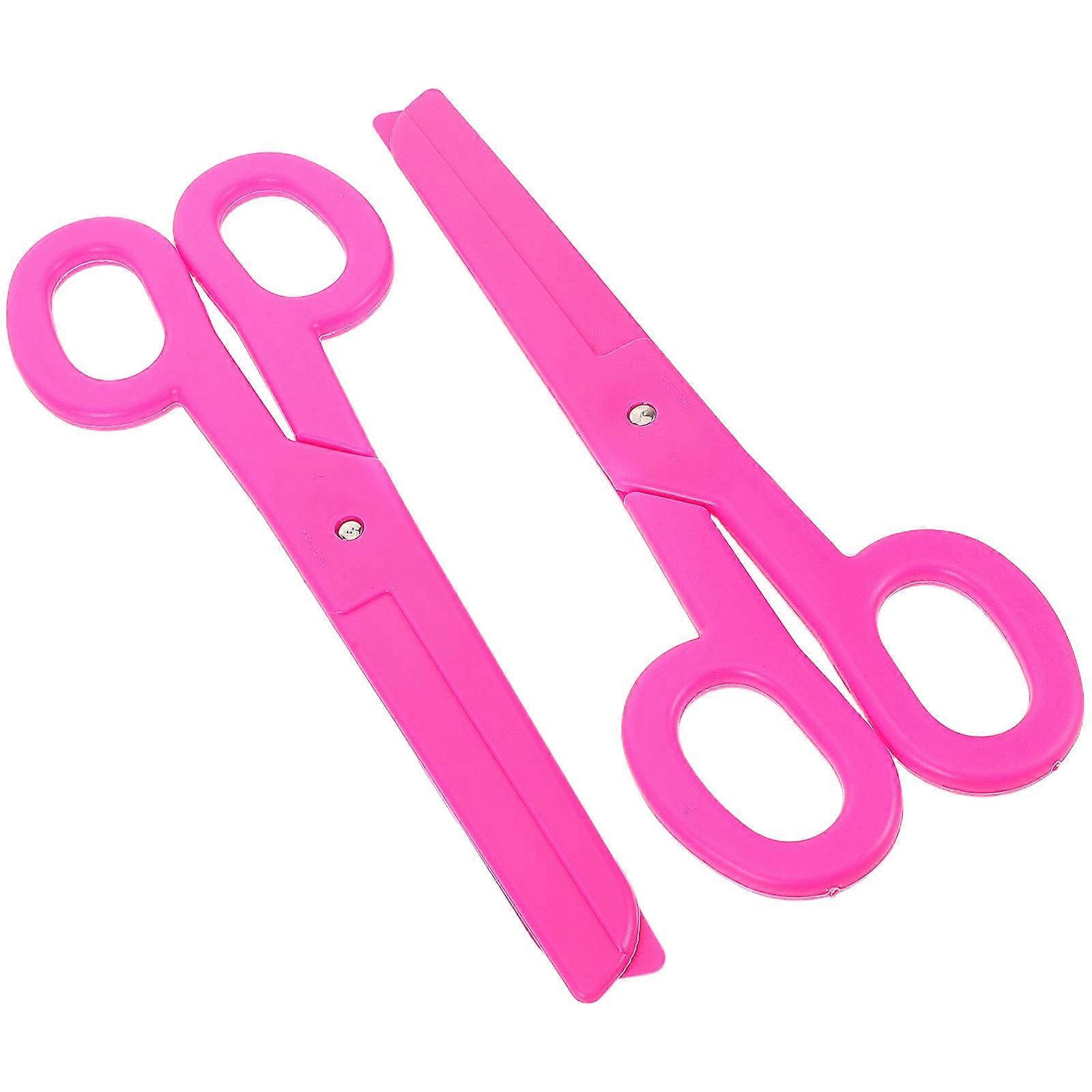 Theater Prop Scissor Oversized Clown Themed Design For Circus Events Sturdy Plastic Material Interactive Use 2Pcs