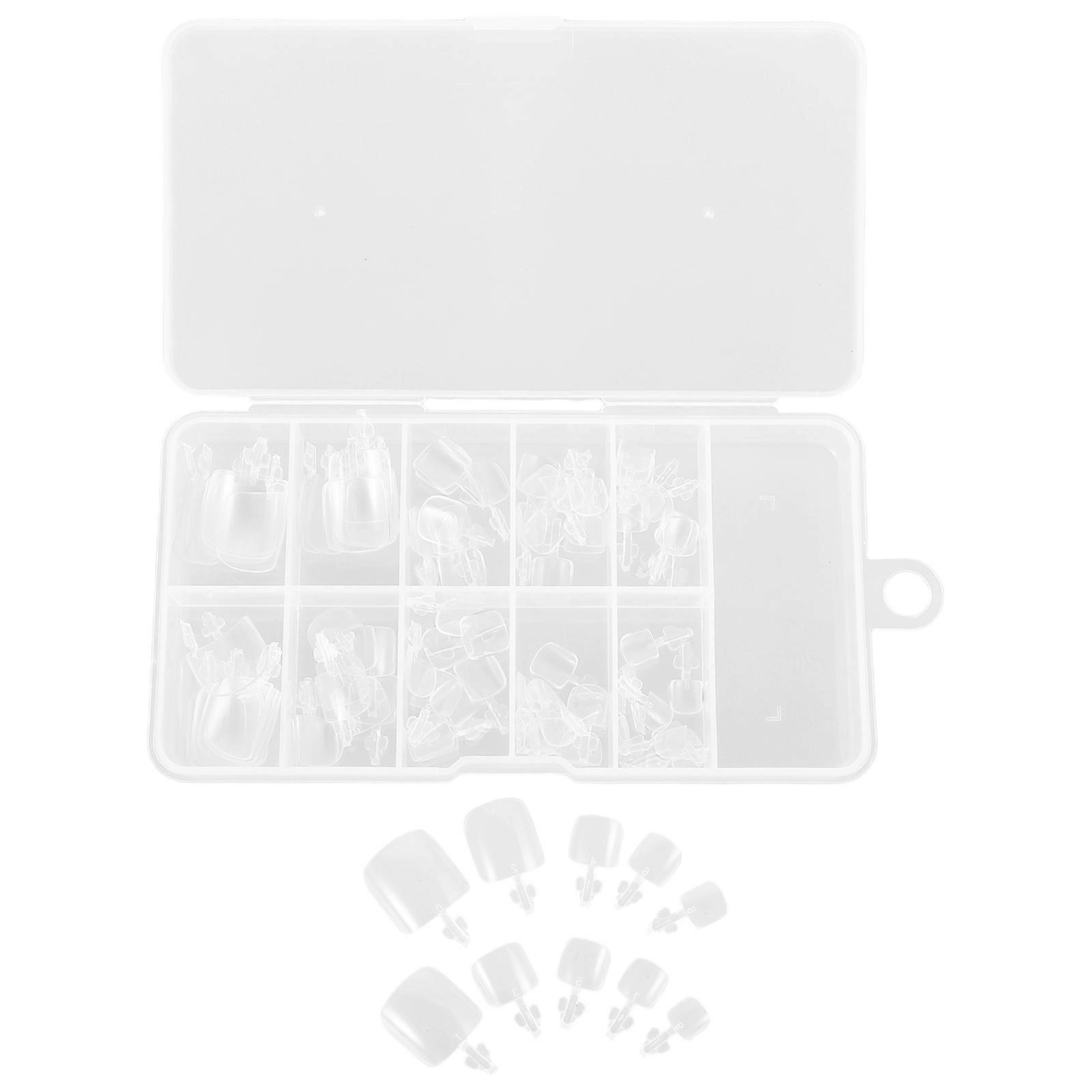 100Pcs Transparent Toenail Extensions For Women Salon Craft Daily Life Events Full Coverage Design