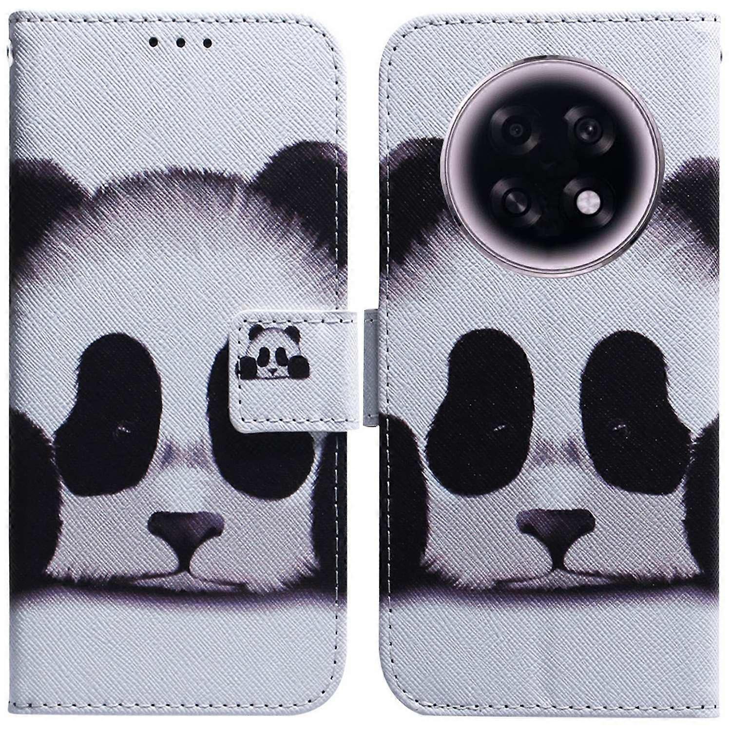 For Oppo F31 Pro+ 5G A6 GT 5G Wallet Case Pattern Print Leather Phone Cover - Panda