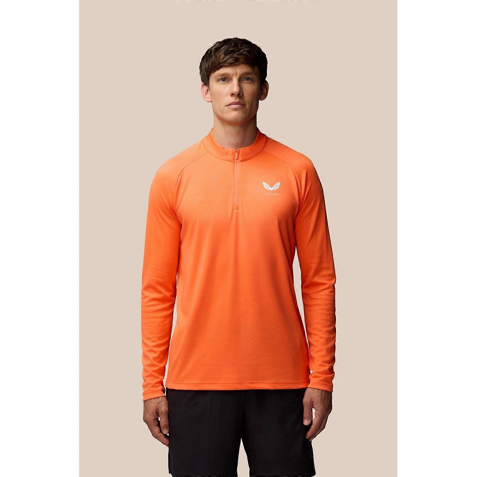 Castore Adapt Training 1/4 Zip Top Polyester Men's Orange Activewear T-Shirts