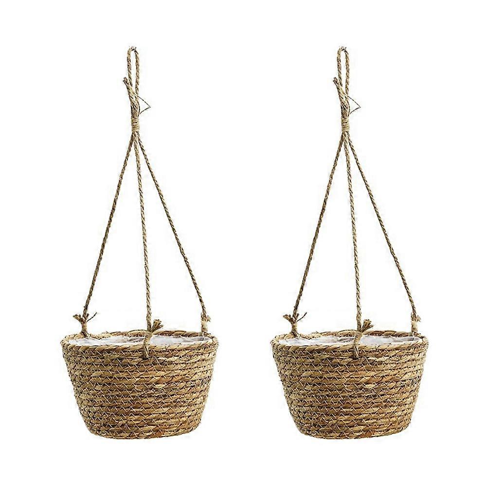 Straw Basket Flowerpot, Balcony Creativedecoration Planting