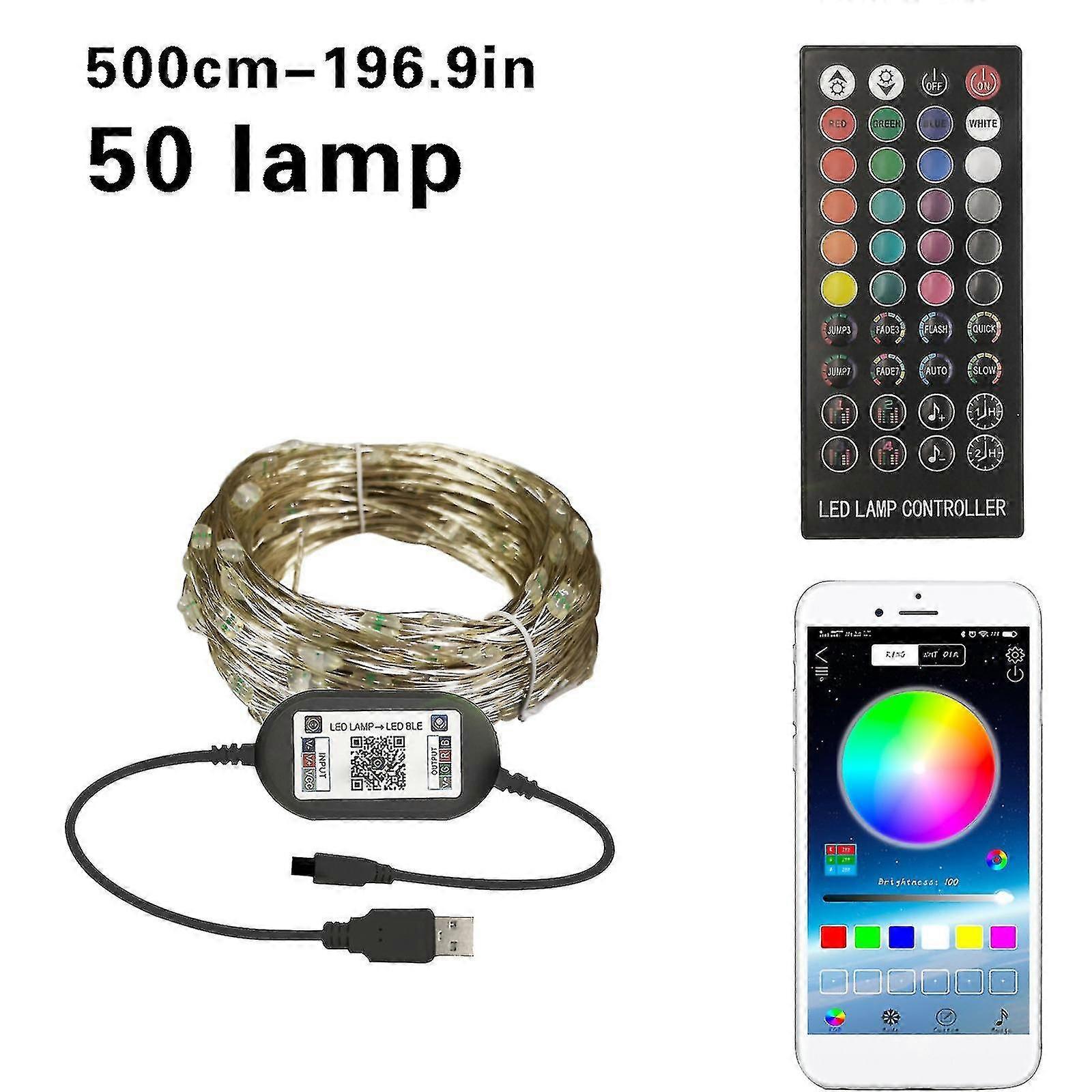 App+remote Control Christmas Decoration Light String Music Rgb Lantern