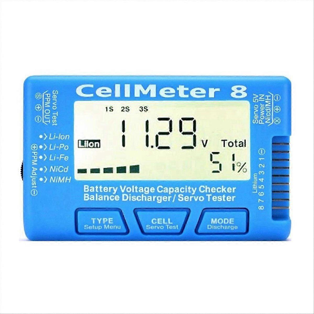 CellMeter-8 Battery Capacity voltage test meter For LiPo Life Li-ion