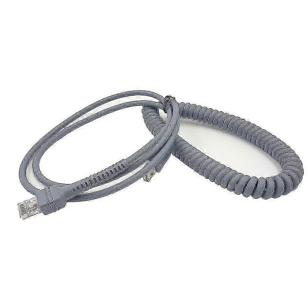25-26 Spiral Extension Cable For Symbol Ls2208 Ls2208ap Ls1203 Ls4208 Ls4278 Barcode Scanner, 9ft Long