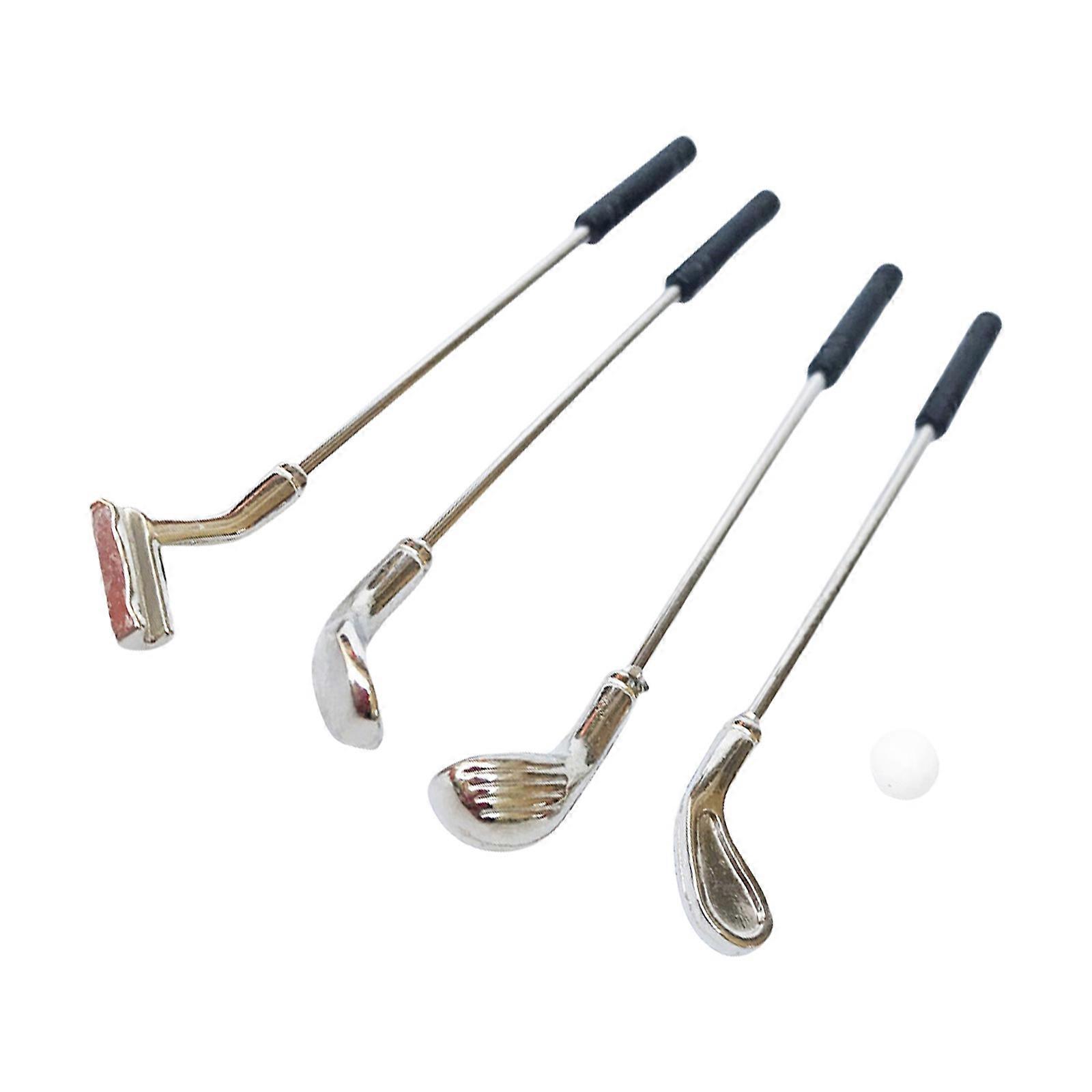 1/12 Scale Golf Set Of 5 Clubs And Balls Miniature Model Club Set For Dollhouses Enthusiasts And Model Project Collector Multicolor
