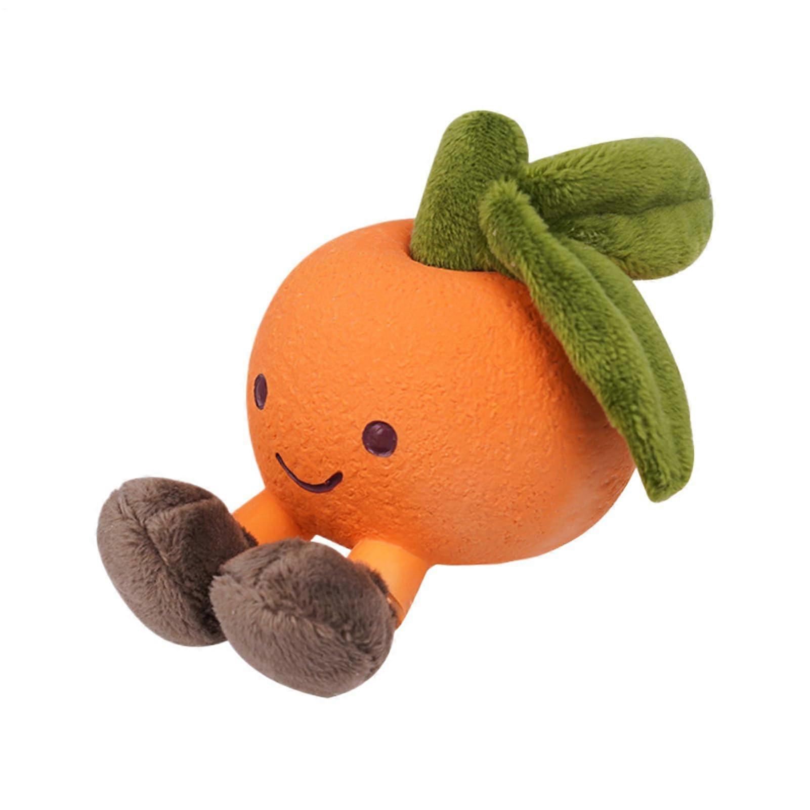 Dog Toys Plush Interactive Fruit Plush Toy With Squeak Crinkle Orange Large Medium Small Dogs Training Boredom Indoor