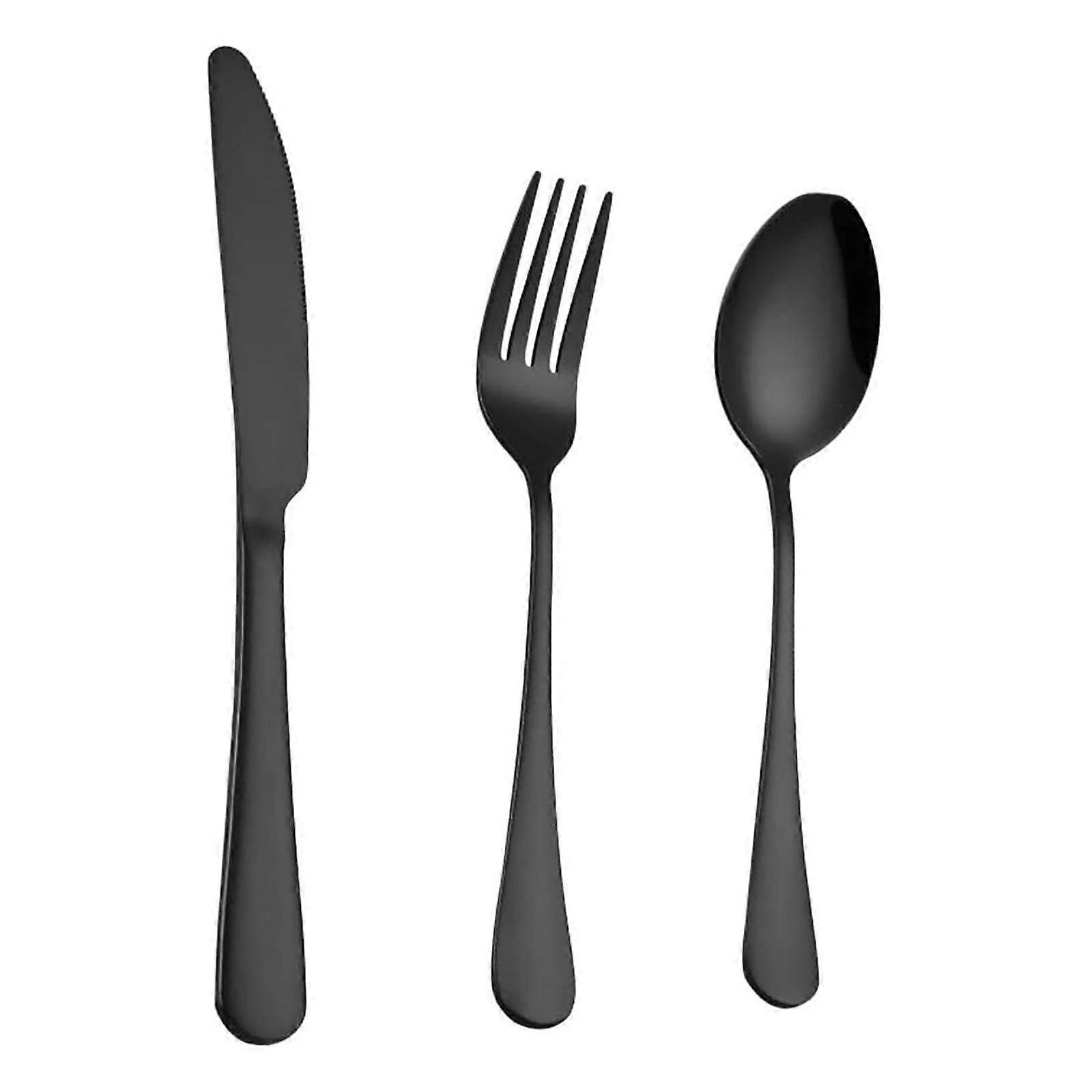 GARENAS Serving Spoons Silverware Set Stainless Steel Flatware Cutlery Set Service Tableware Eating Utensils Include /Fork/Spoon Polished