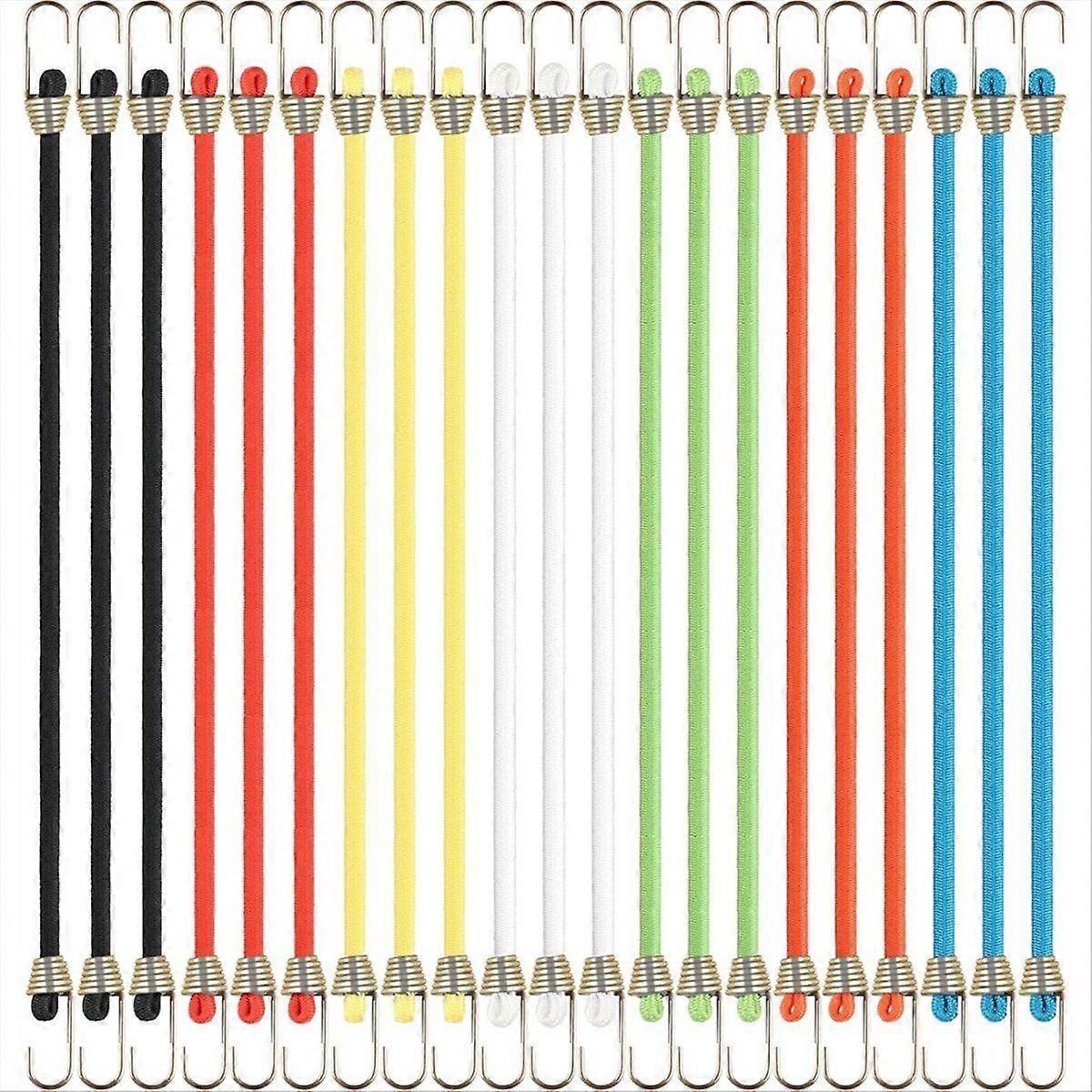 21 pz Mini corde elastiche con ganci, 10 pollici Corde elastiche corte regolabili per impieghi gravosi, cinghie elastiche