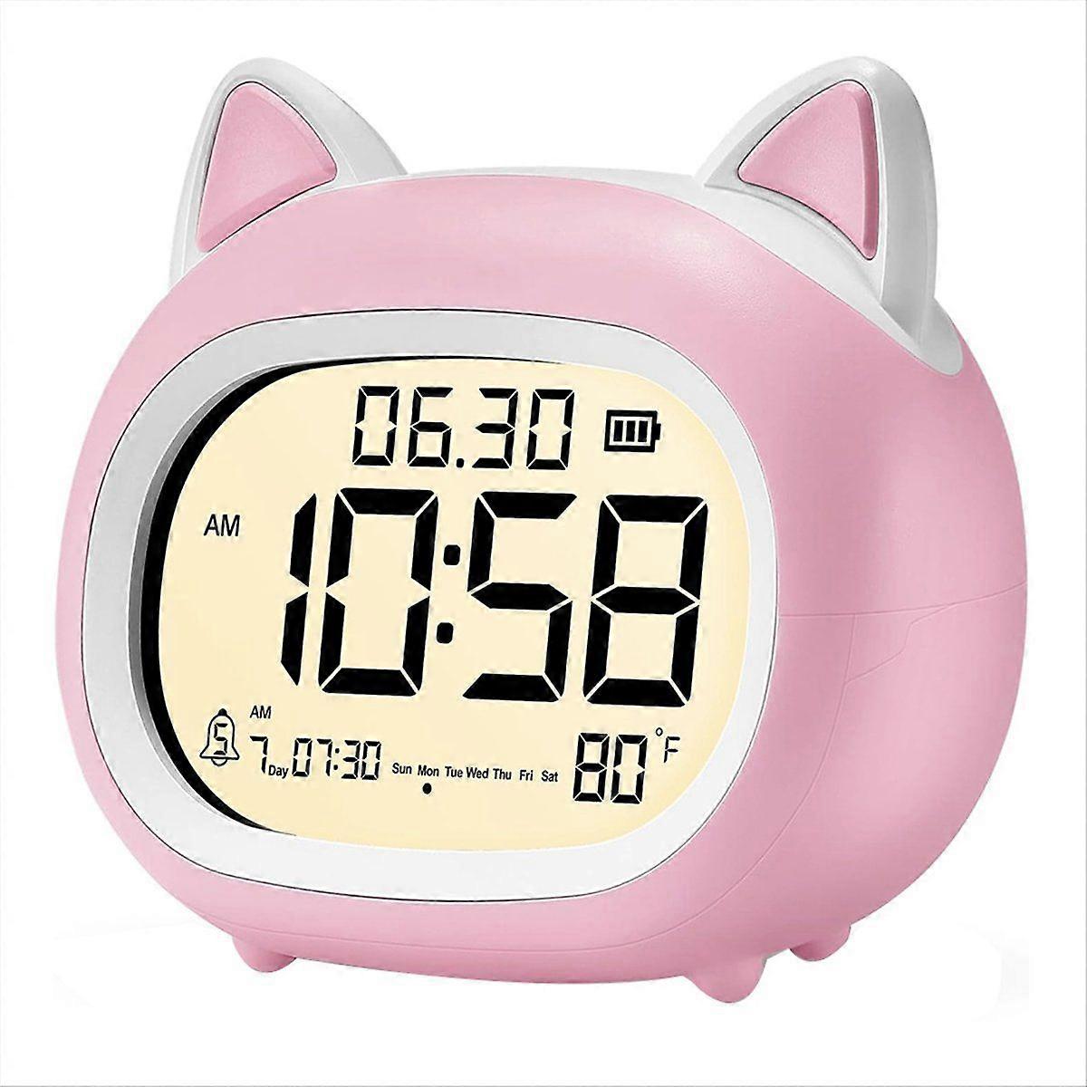 Kids Alarm Clock with Night Light for Kids,Digital Alarm Clocks for Bedrooms, Routine Builder,Cute