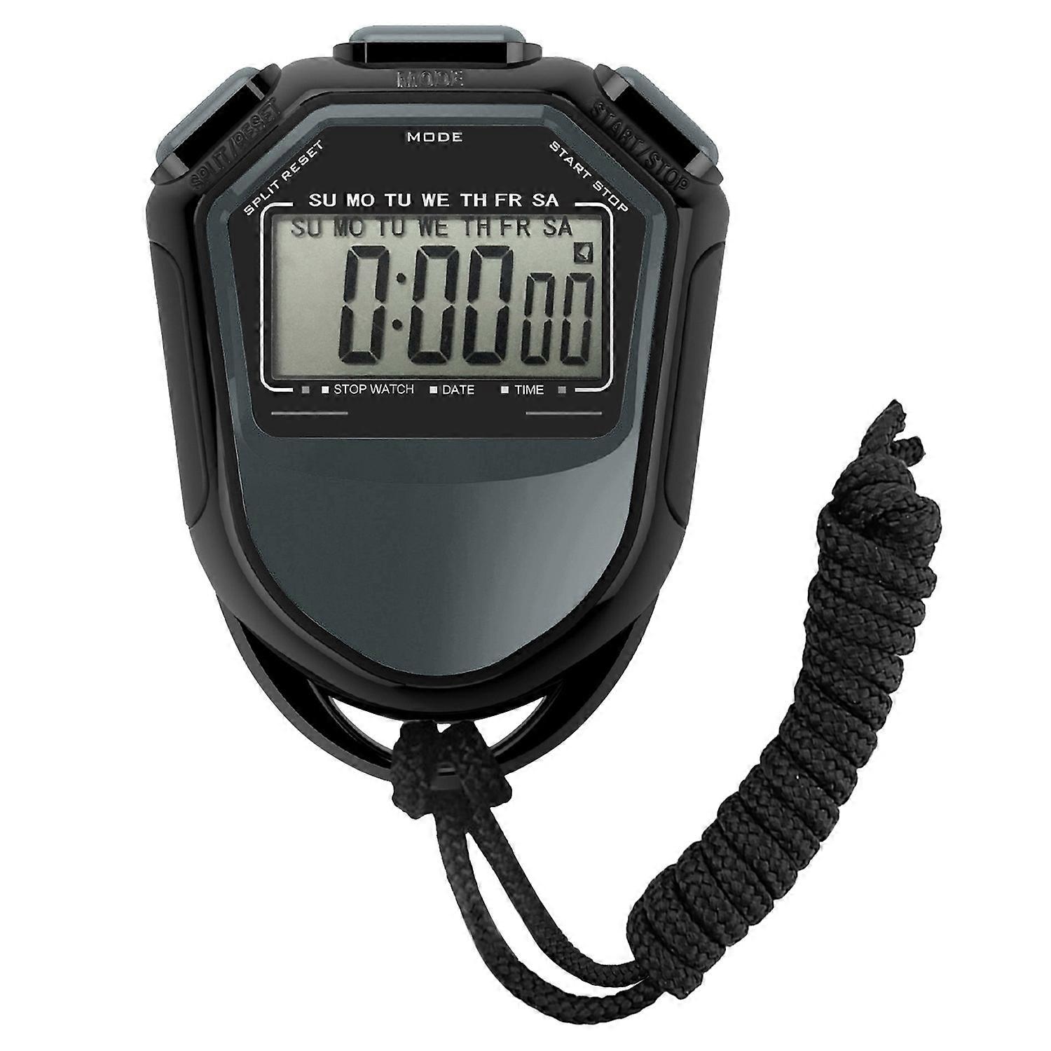 Waterproof Stopwatch Digital Handheld LCD Timer Chronograph Sports Counter with Strap for Swimming R