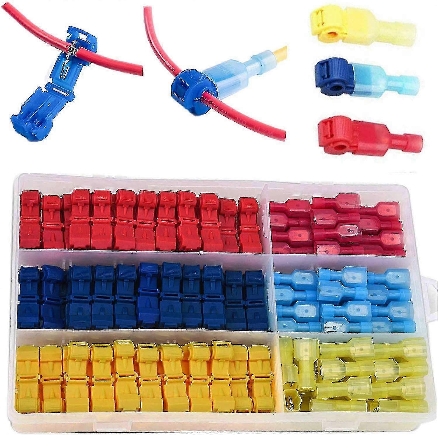 120pcs T-connector Wire Connector, Electrical Lug Quick Connector, T-tap Quick Connector, Fully Insulated Terminal Connector Kit-b [jkw]