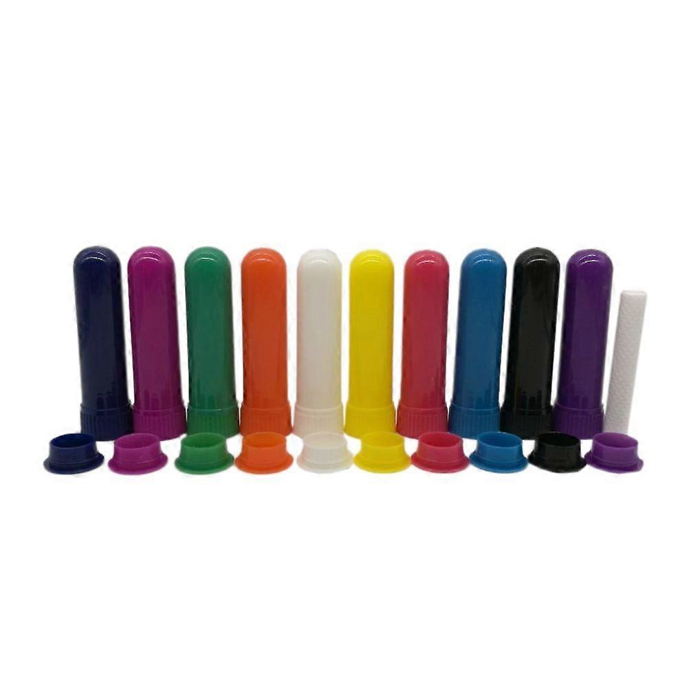 24 Sets Refillable Essential Oil Blank Inhaler Tubes Empty Tubes with Cotton Wicks (Mixed Color)