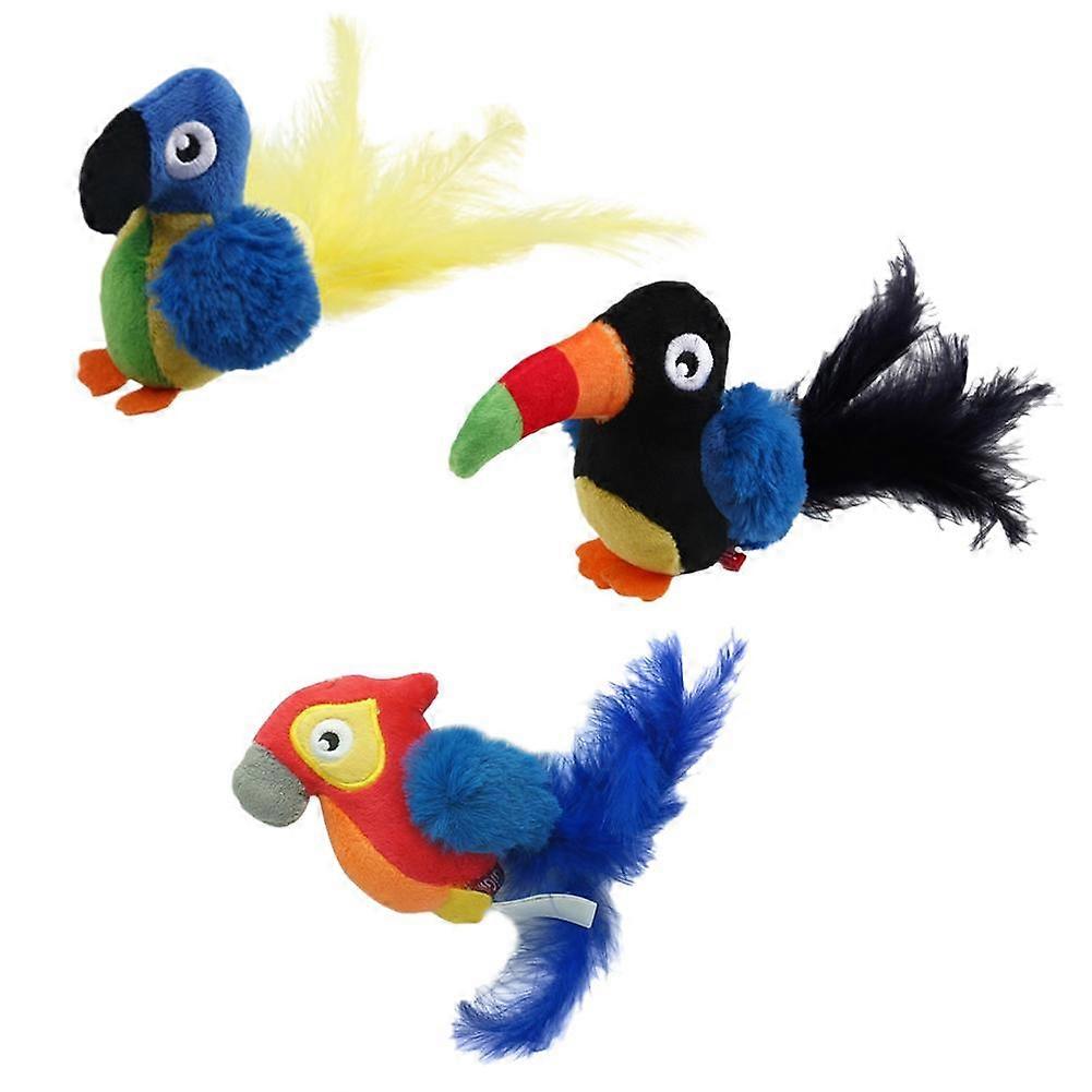 For Cats Interactive Flapping Bird Toy with Real Feathers Sound to Stimulate Hunting Instincts Keep Pets Active