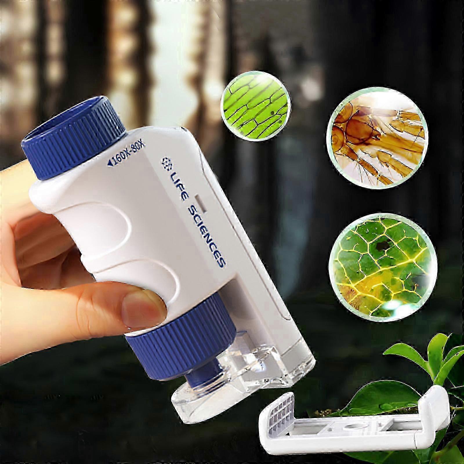 Kids Microscope Handheld Microscope Portable Microscope 80x-160x Kids Microscope FLYE241680