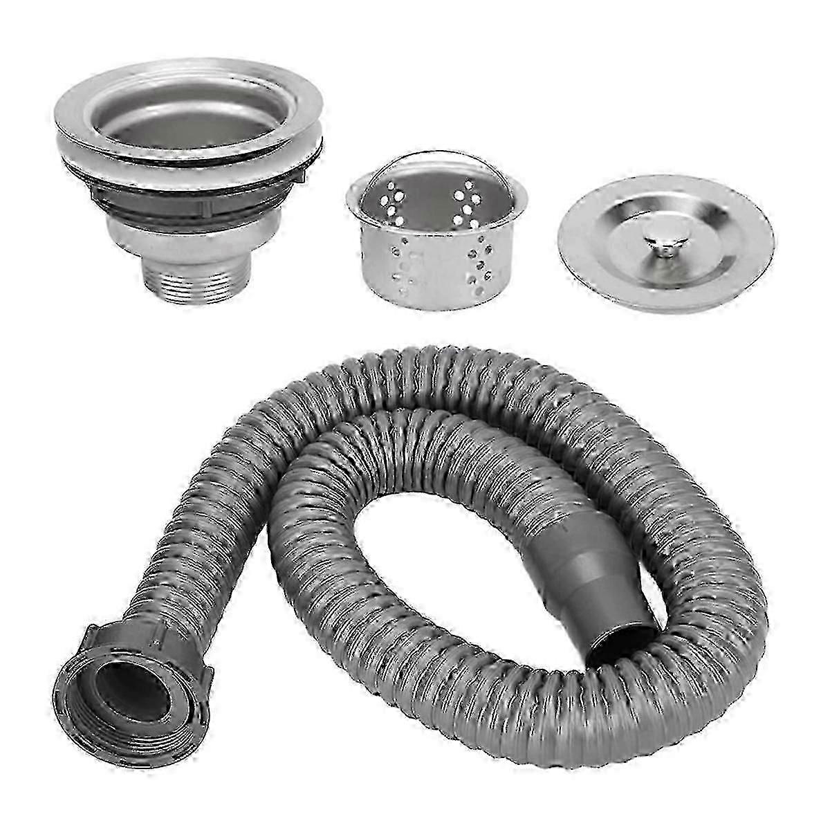 Vaskeplugg i rustfritt stål med hårfanger