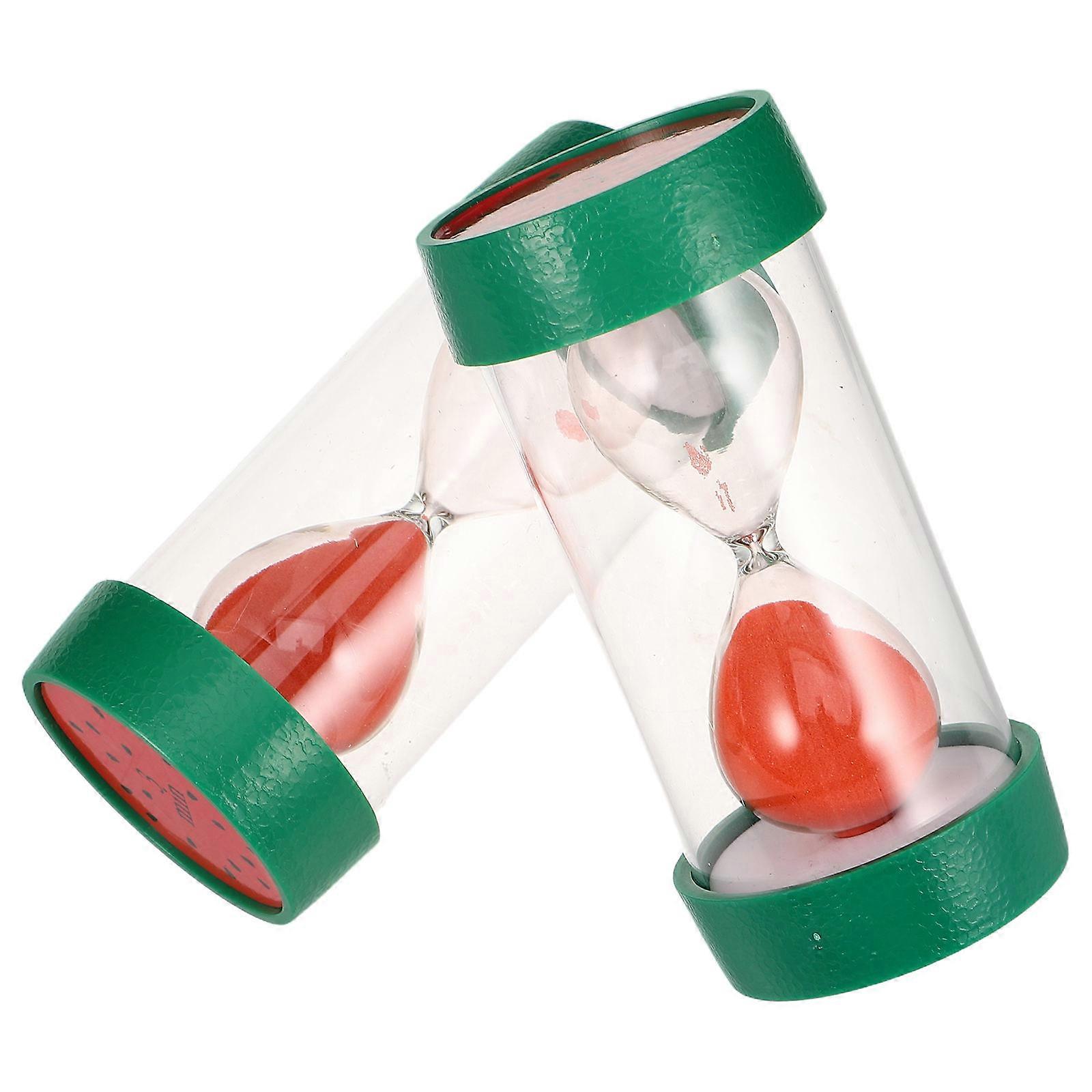 Toothbrush Timer Watermelon Timer for Kids 2Pcs Cartoon Hourglass for Brushing