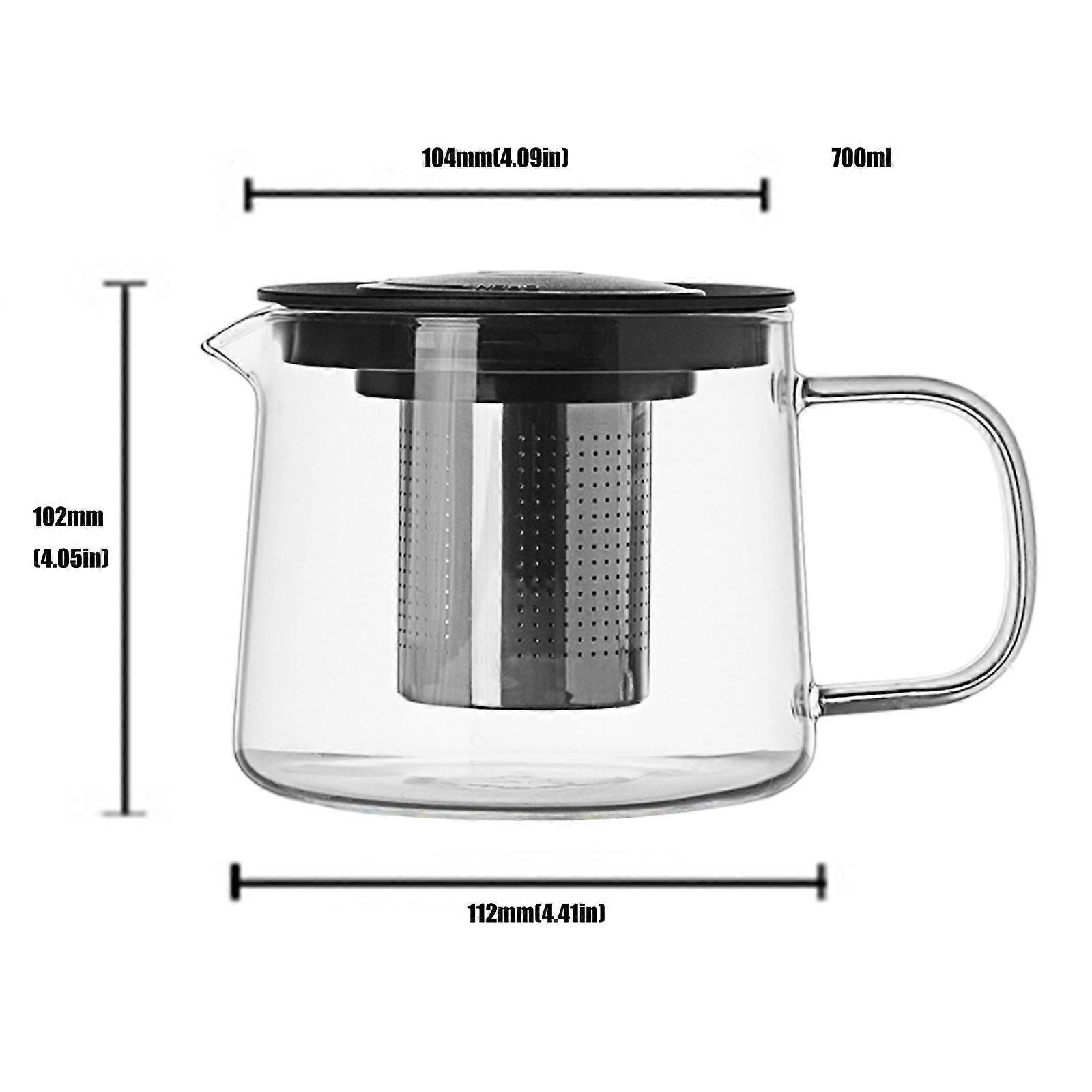 Permanent Borosilicate Glass Teapot With Clear Observability For Tisane Ceremony Observation Transportable Structure Exemplary Inside Use Multicolor