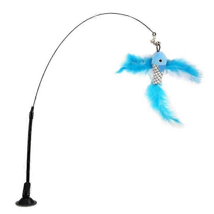 Zerone Cat Toys Interactive Pocket Cat Feather Wand Funny Cat Feather Stick with Suction Cup for Cats