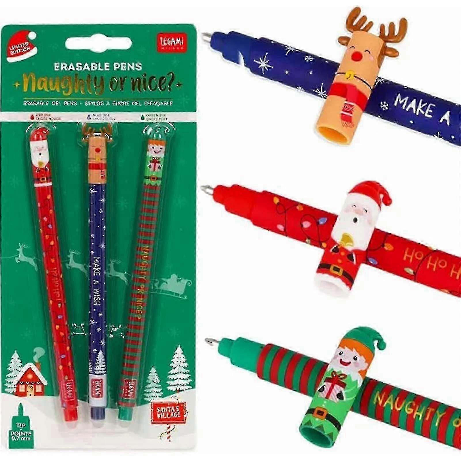 25-26 Legami karácsonyi zselés toll készlet, radírozható, 3 db-os csomag