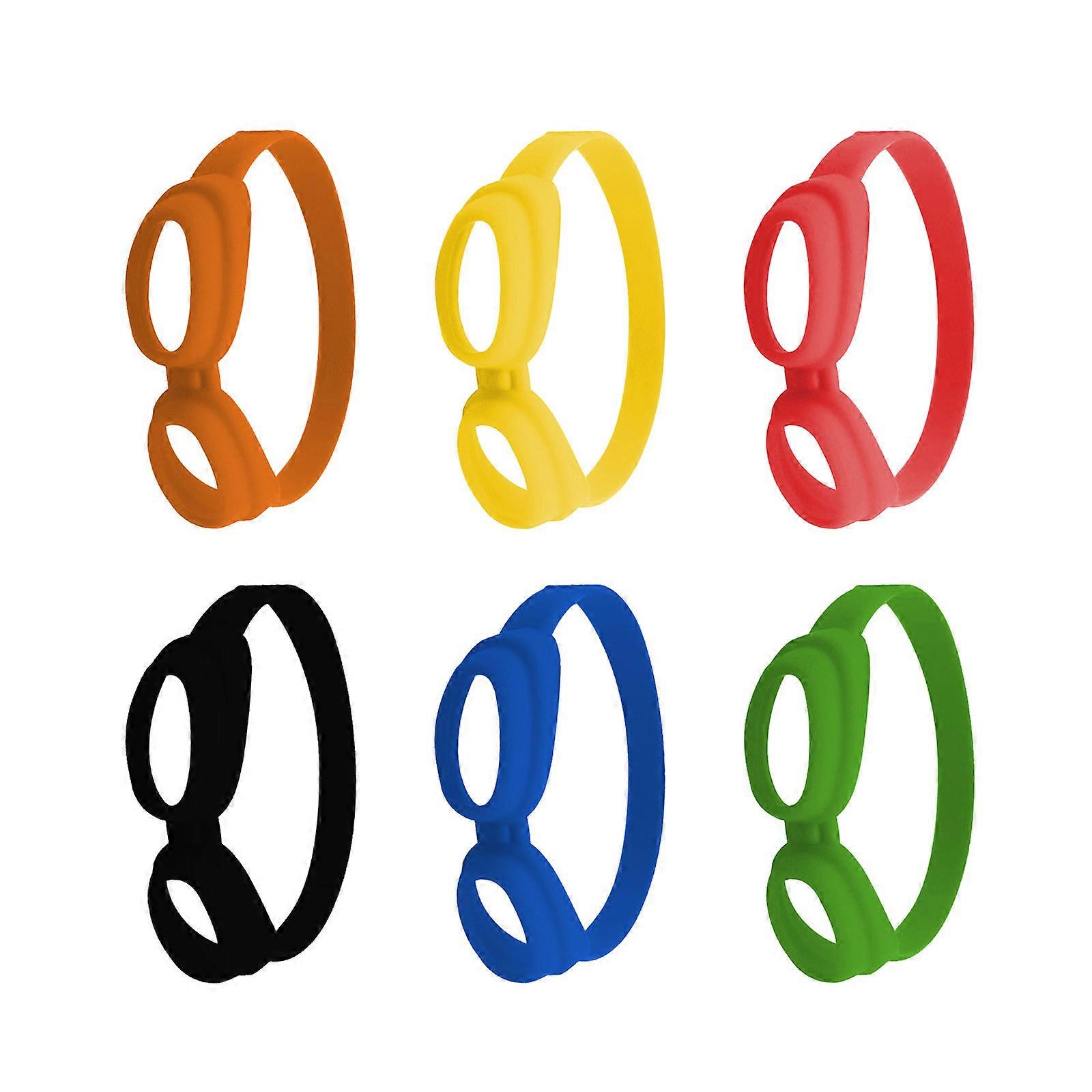 Set of 6 Beer Bottle Stickers Colorful Beer Goggle Shaped Labels Silicone Wine Glass Marker for Parties and Gatherings Multicolor