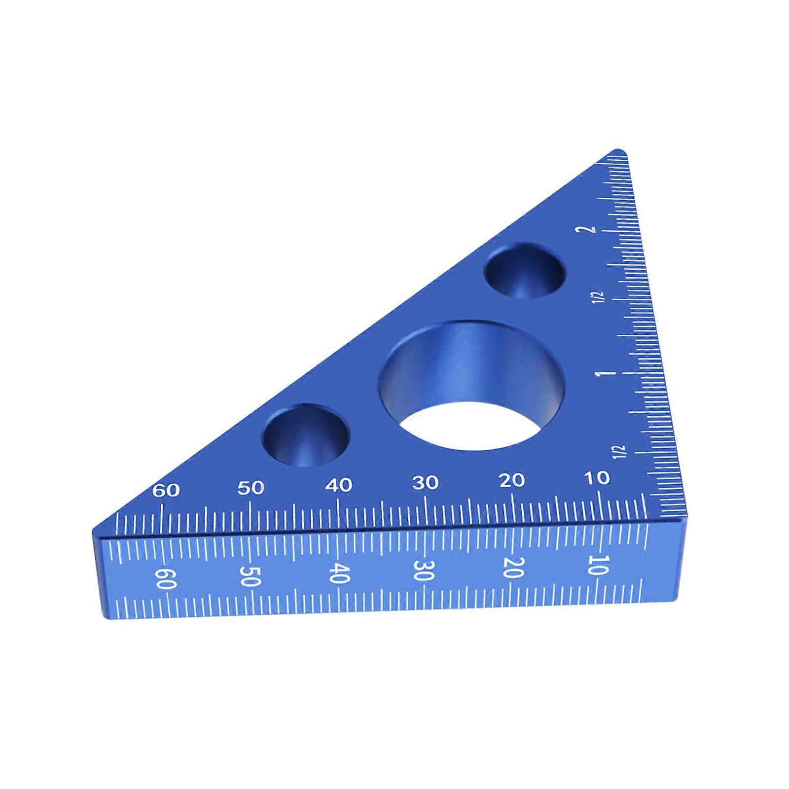 Inch Metric Triangular Ruler 45/90 Degree Angles Ruler for Carpenter Layout Square Measurement Tool Woodworking Square Multicolor