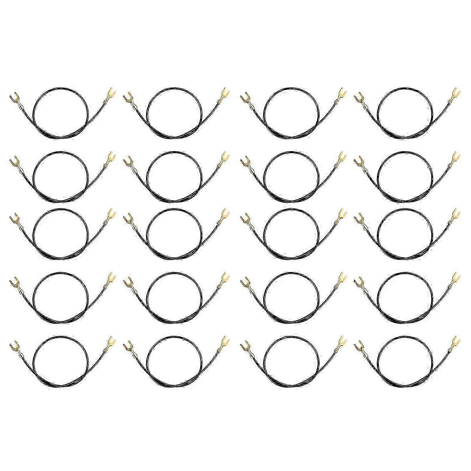 20Pcs Double Head Fork Shape Clip Wires 21cm Long U Shape Clip Electricity Test Leads For Laboratory Experiment Project Black