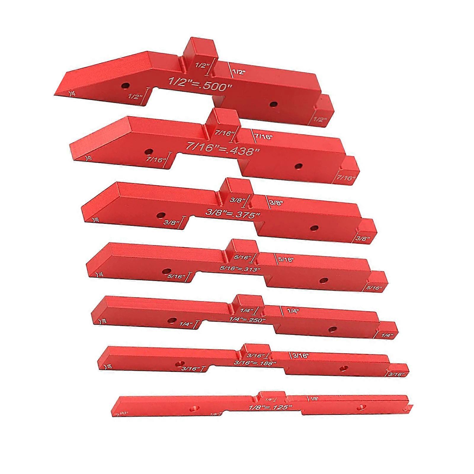 Router Table Setup Bar Set, 7pcs Setups Blocks Height Gauge Set for Router Table Cutter Accessories & Angle Woodworking  Red