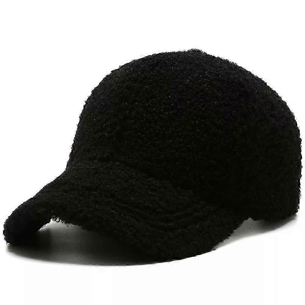 Varm baseballcaps Dame Herre Vinterhatt Lammeullcaps Hatter p