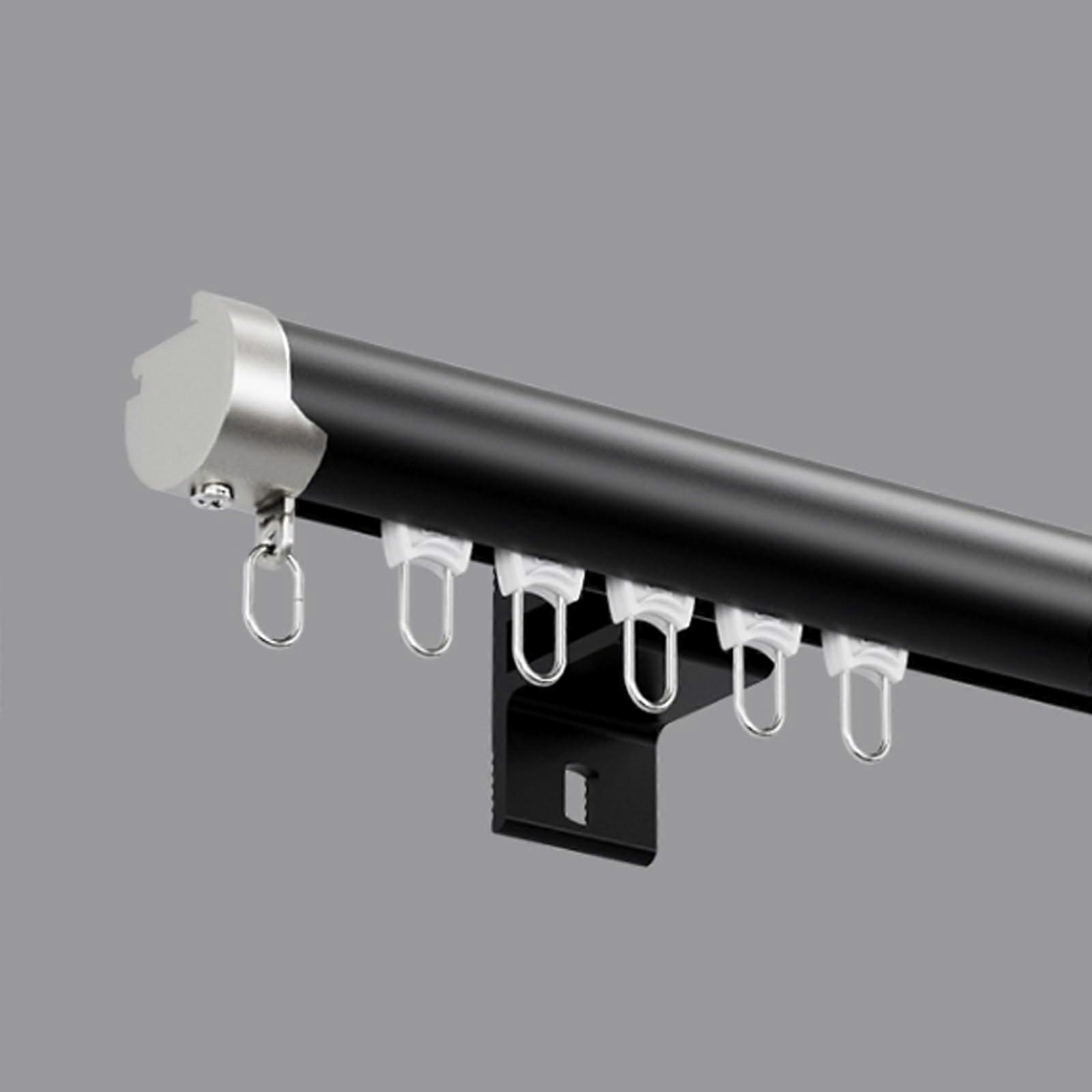 Wall Mounted Curtain Track System 2 in 1 Rod and Rail Silent Glide Heavy Duty for Room Divider 1.7m