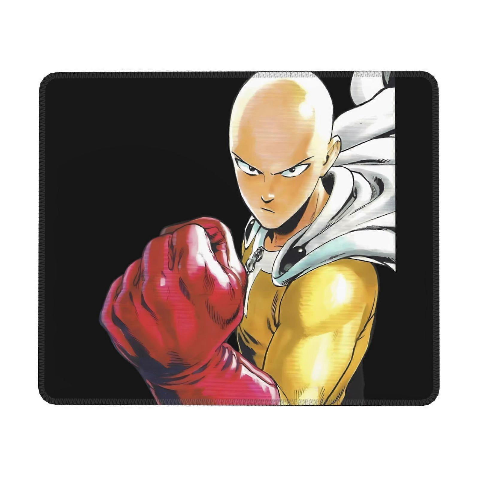 One-Punch Man Mauspad mit Gummi-Lock-Rand, Schreibtischunterlage fürs Büro, Schreibunterlage, Multi-Code-Gamepad, Mauspads für Computer, Laptop, Mauspad