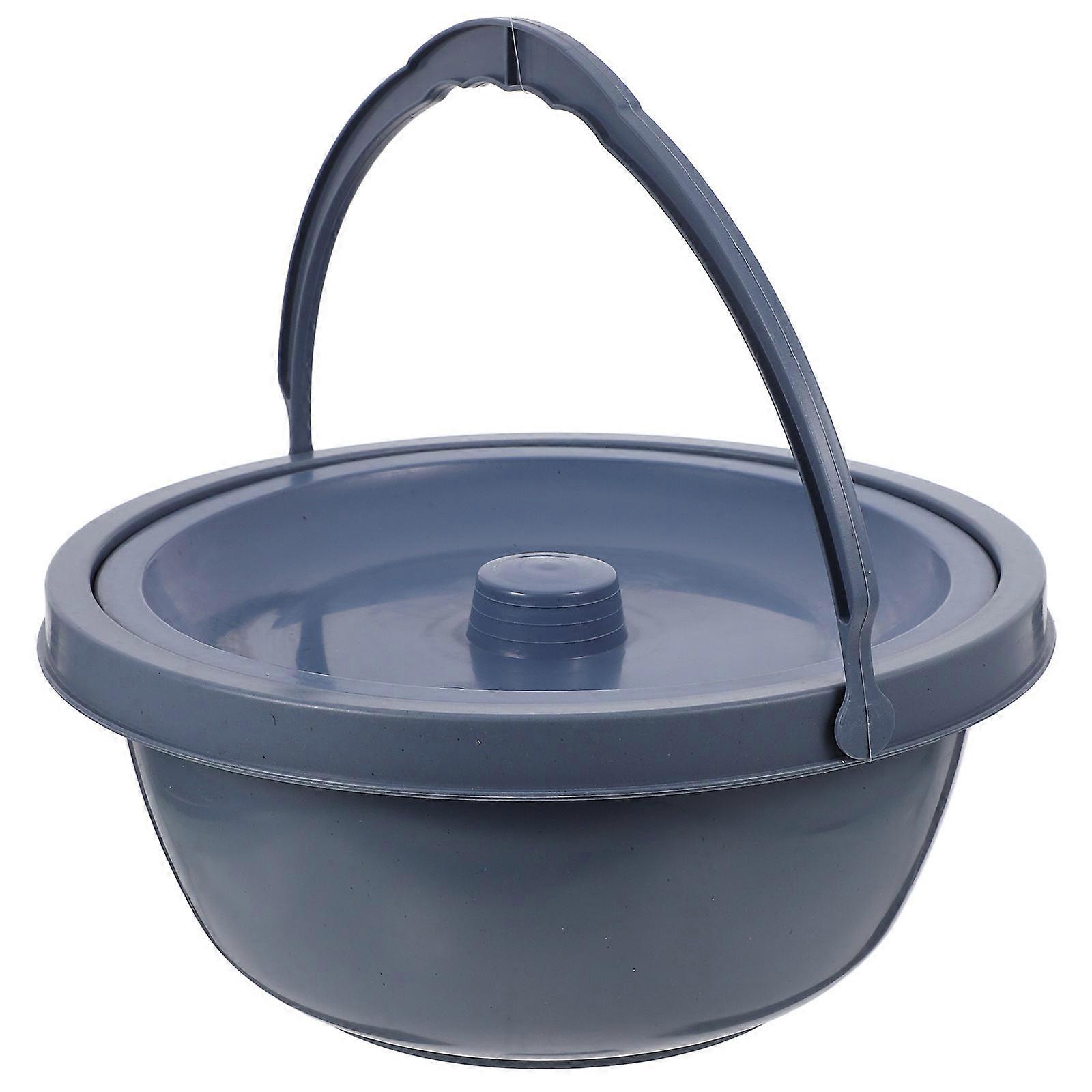Dark Grey Chamber Pot Portable Urinal Bucket for Elderly Use