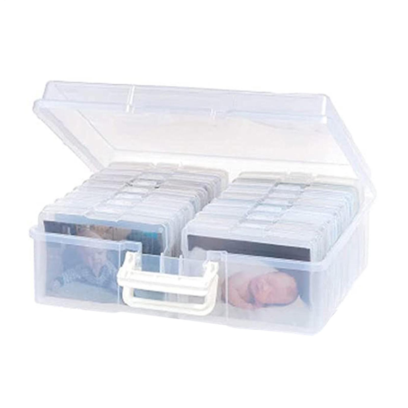 Photo Storage Box 4x6 with 16 Inner Cases, Portable Photo Organizer for Home Office