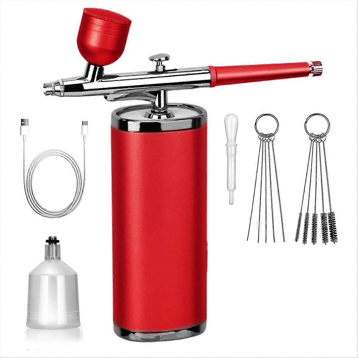 Airbrush Kit with Compressor - Cordless Airbrush Machine,Red