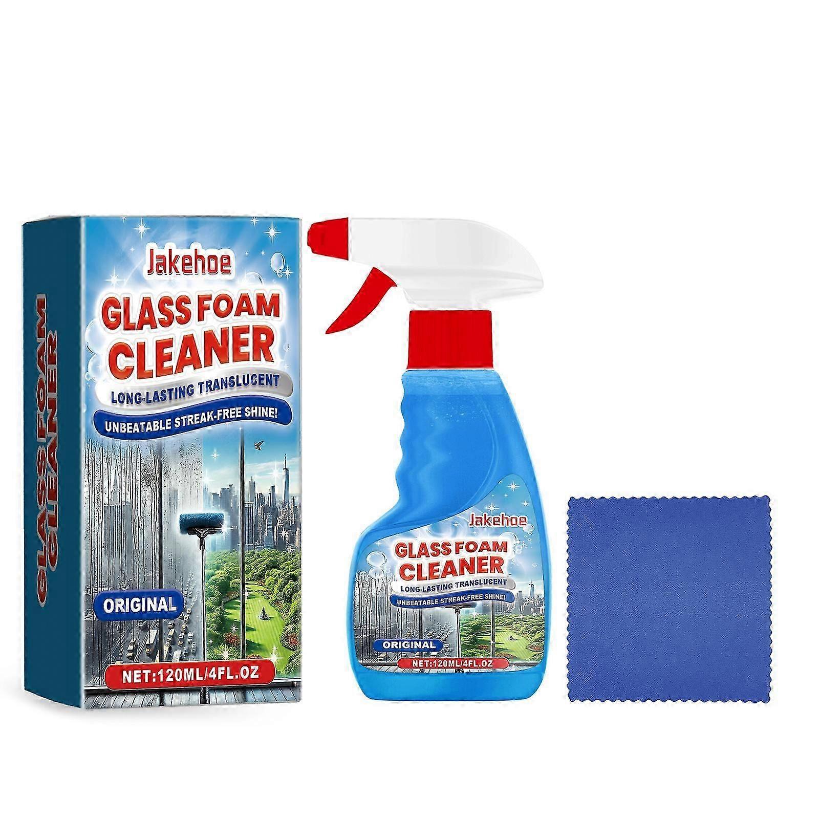Glass Foam Cleaner - Effective Grease & Fingerprint Remover for Windows, Mirrors & Glass Surfaces