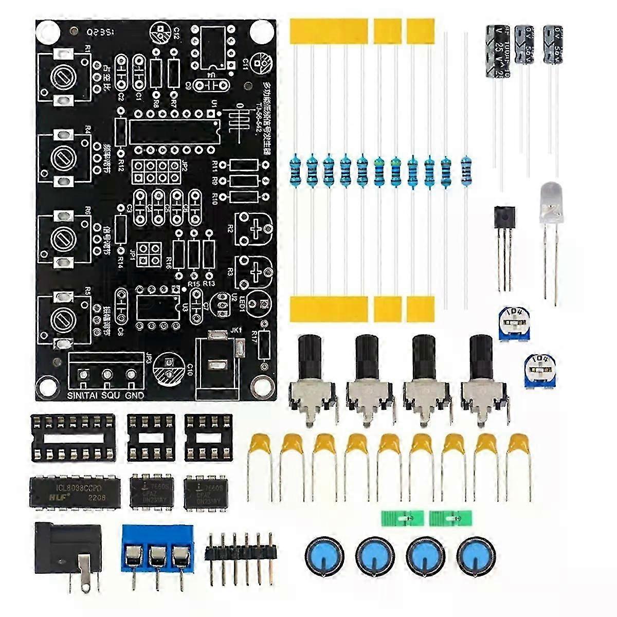 Icl8038 Function Signal Generator Module Sine Square Triangle Signal Generators Diy Welding Practice Kit Without Case
