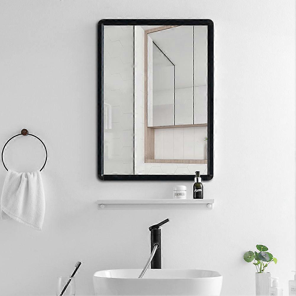 Rectangle Wall Mirror Metal Frame Bathroom Makeup Mirror 50x70cm