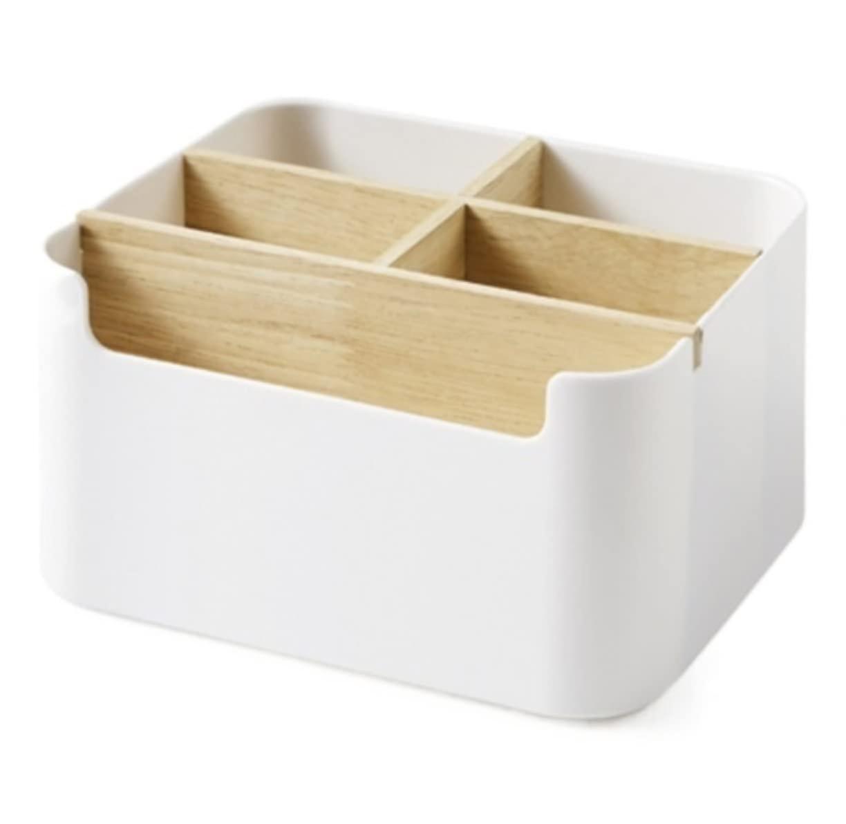 Makeup Organizer MultiFunction Cosmetic Storage Box for Vanity Table, White PP Material