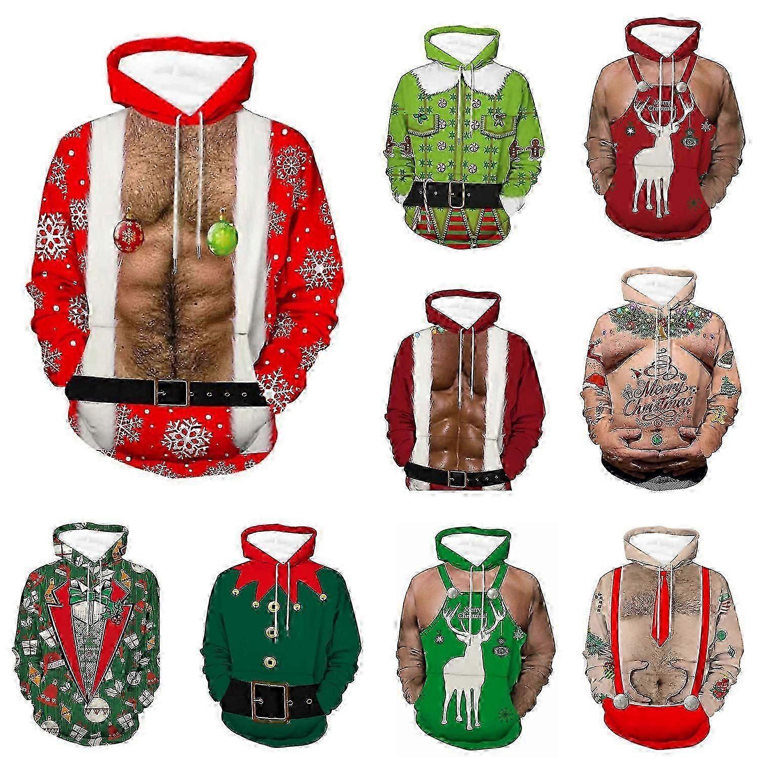 Lustiger Herren-Weihnachtspullover mit Hirschgeweih