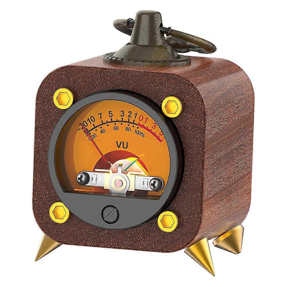 Wireless Retro Analog VU Meter with Warm Backlight, Music Rhythm Sync & Ambient Sound Pickup, for Home Audio Setup