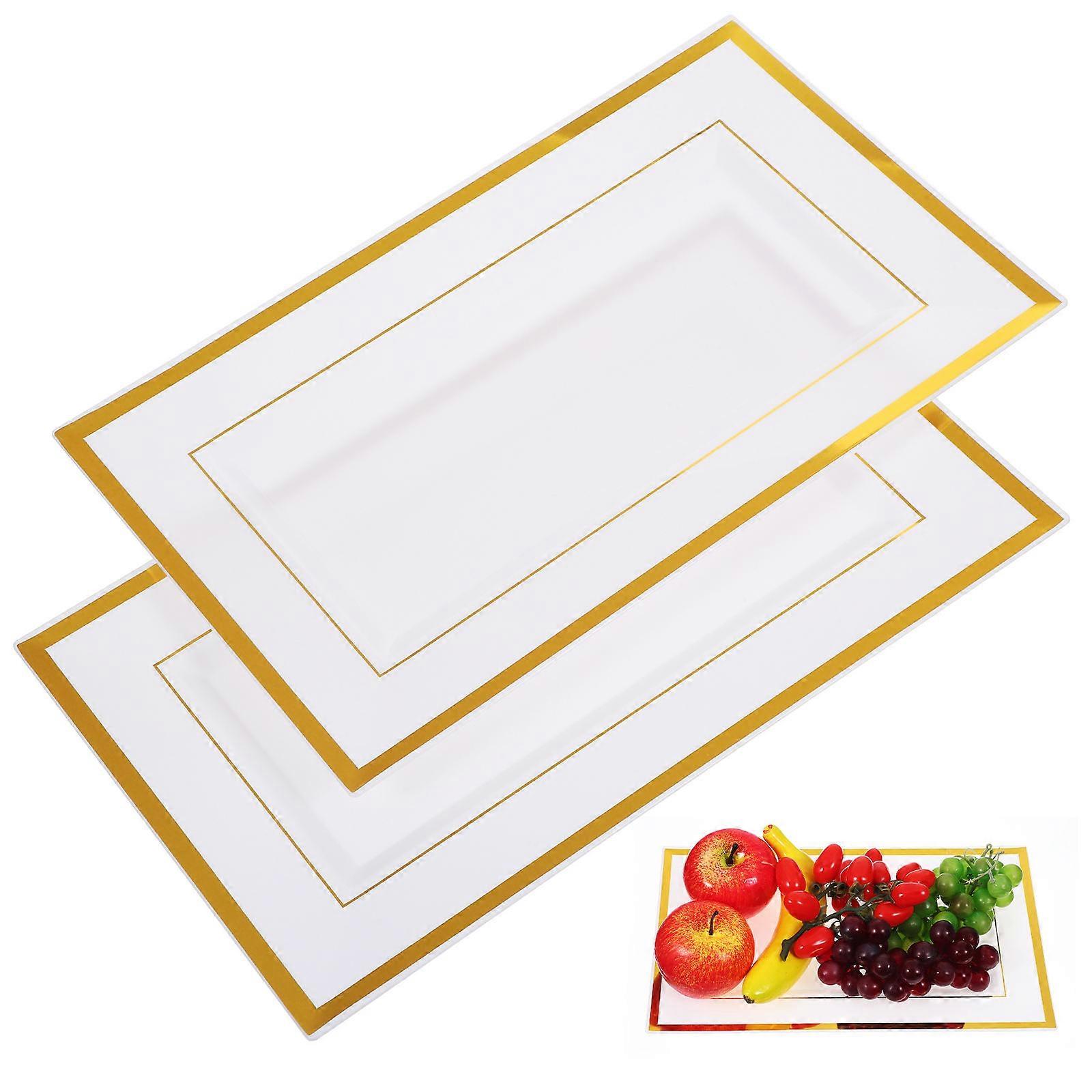 10pcs Disposable Serving Platters Buffet Trays Party Serving Trays Rectangular Dinner Plates