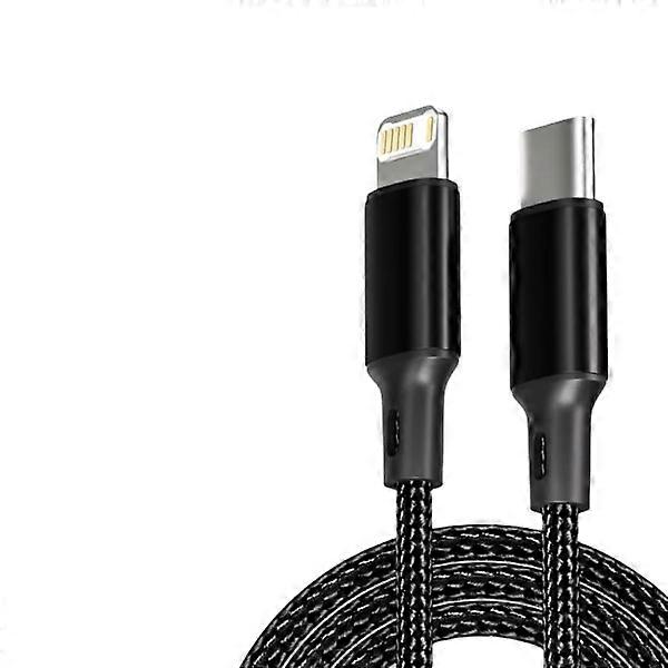 PD 30W Charging Cable compatible with iPhone 14 13 12 11 Pro Max Mini XR XS Plus, USB C to Lightning Fast Charging Data Cable, Black 2m