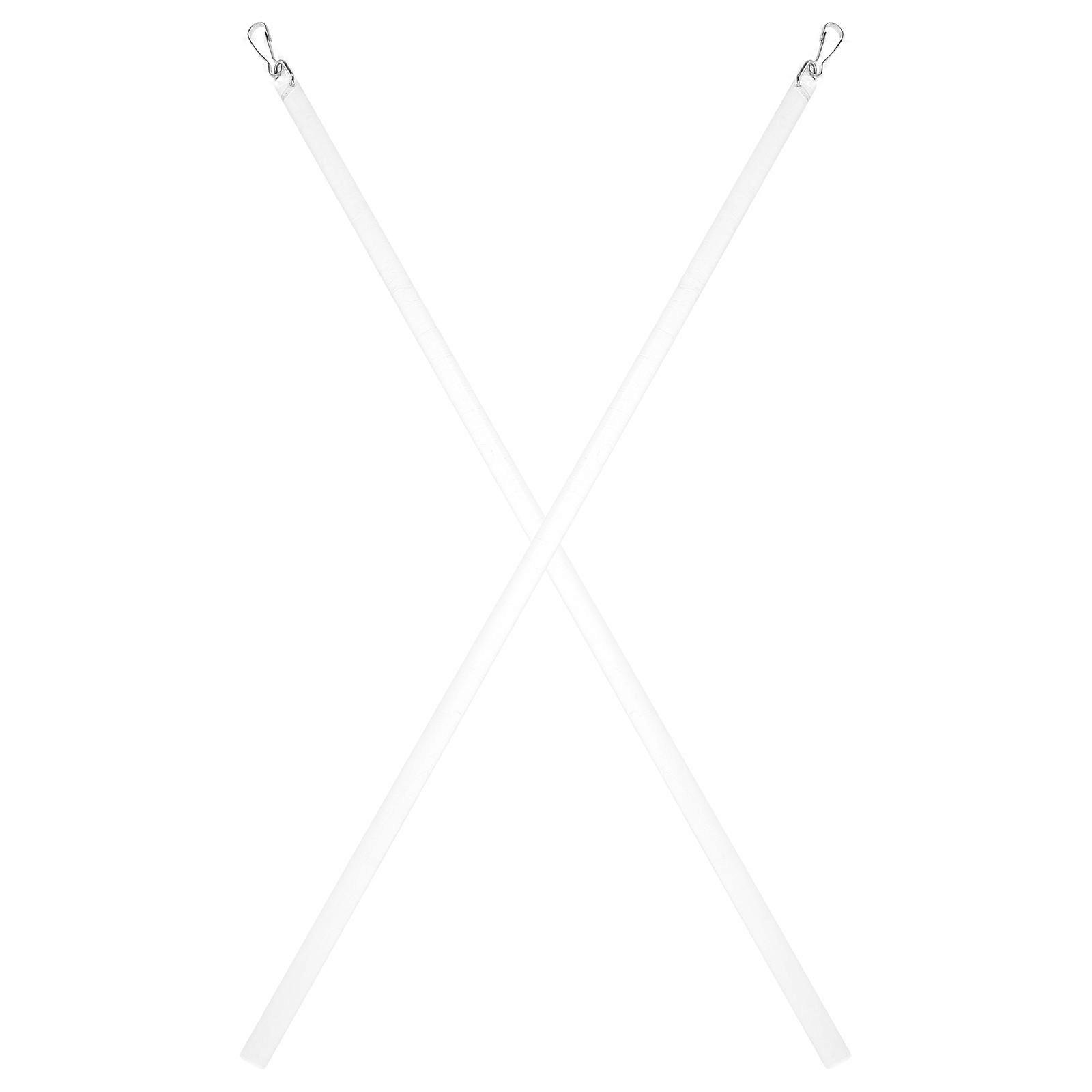 White Curtain Pull Rod Acrylic Replacement 2Pcs for Window Drapery