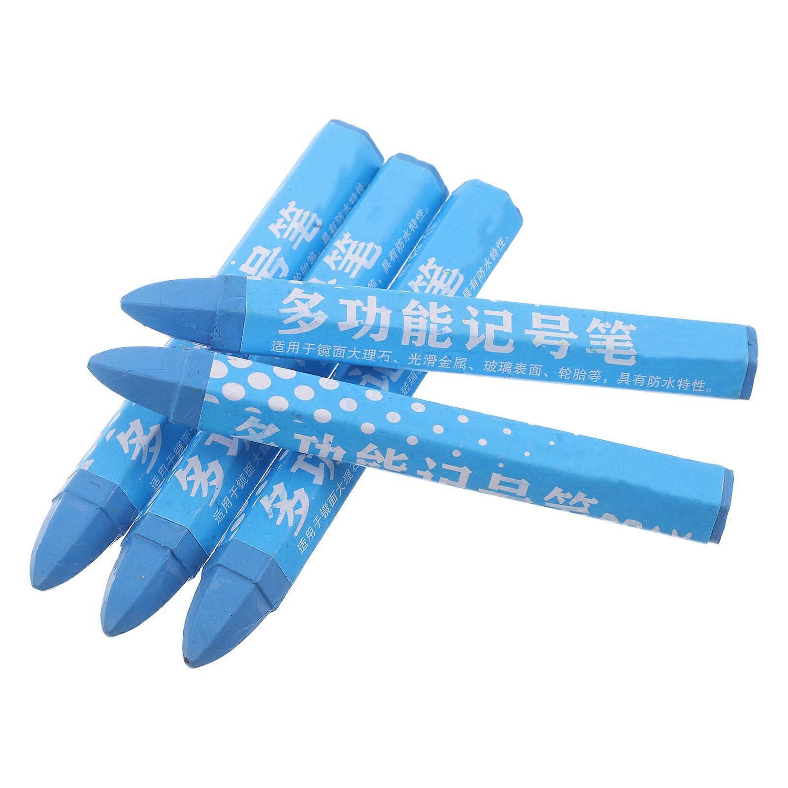 Car Tire Marker Pen for Temporary Marking 5Pcs Blue Crayon Set